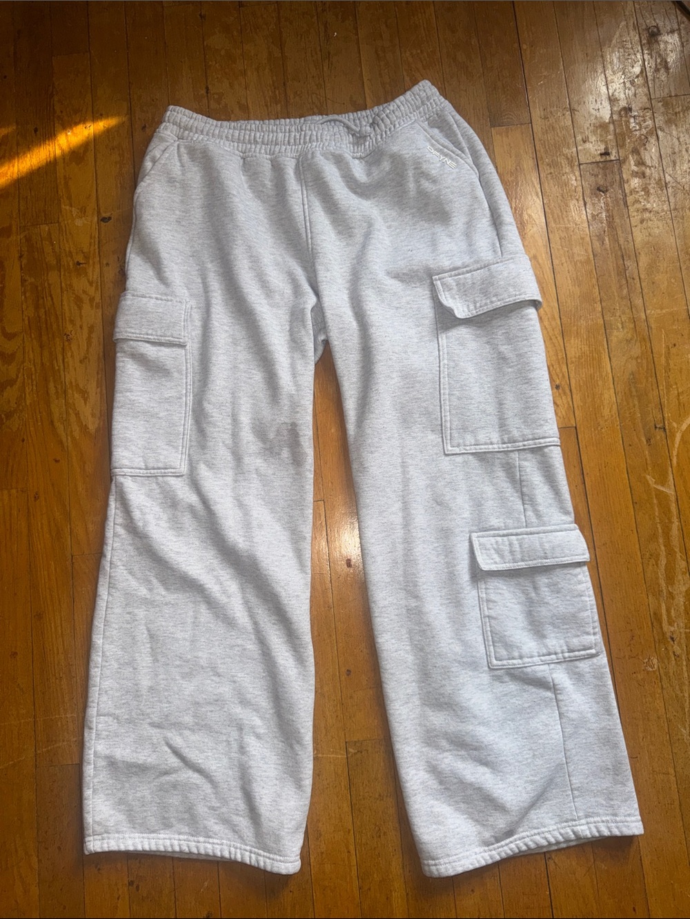 Women's Light Gray Cargo Sweatpants – Wide Leg Track Joggers